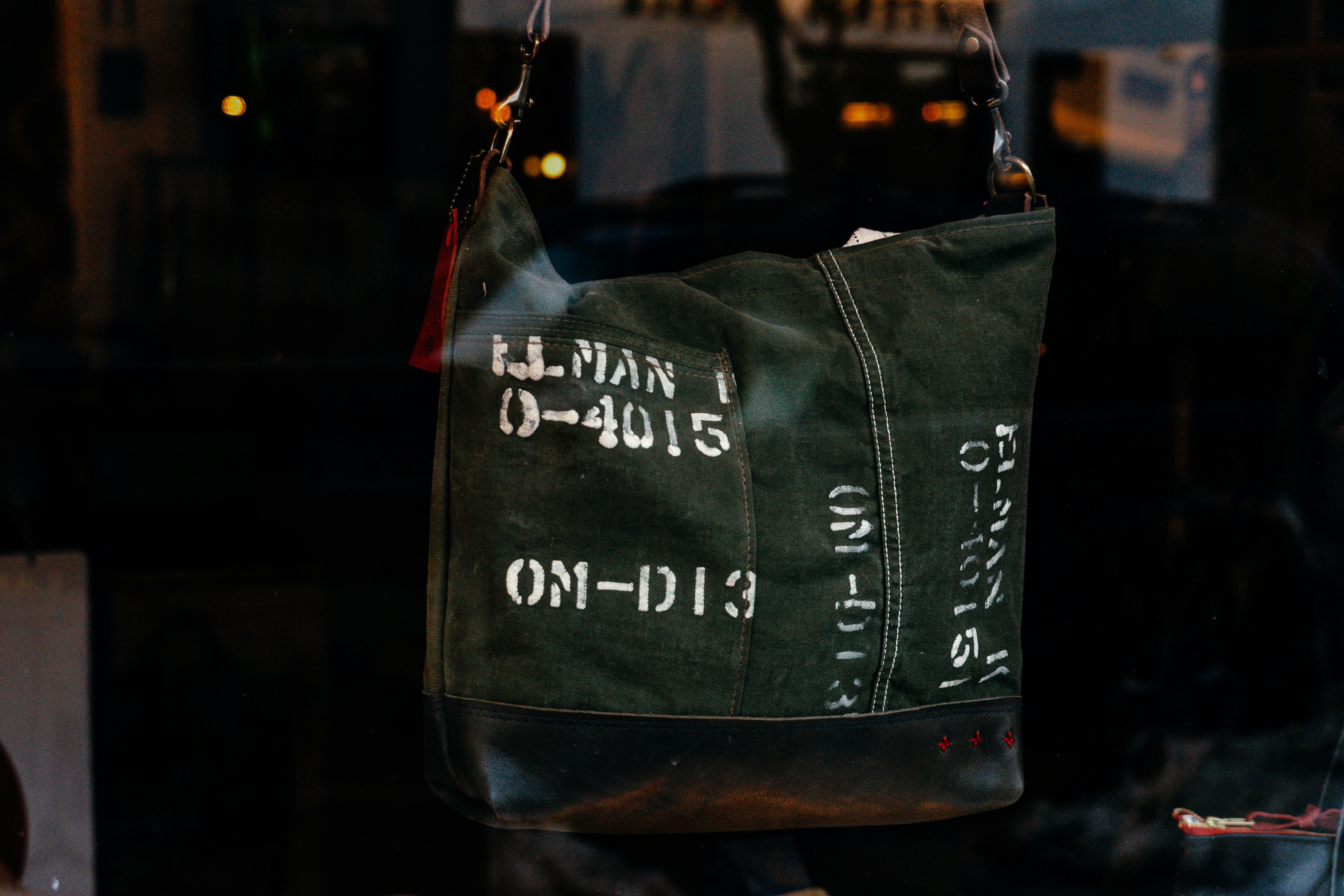 black and green tote bag